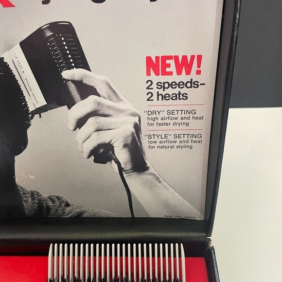 VTG USA Mens Shick Styling Hair Dryer With Comb & Brush 2 Speed Heats - Picture 3 of 12
